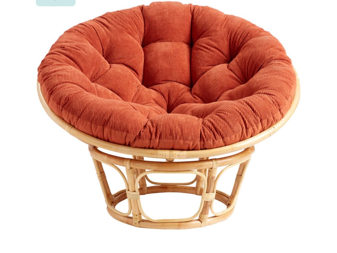 World Market Papasan Chair With Burnt Orange Cushion