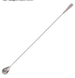 12“Cocktail Mixing Glass Bar Spoon - Long Handle Stainless Steel Drink Pitcher Mixer to Chill and Mix Stirred Drinks - 1 Spoon
