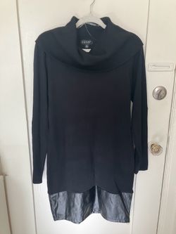 Black Cowl Neck Sweater Dress, Size XL