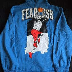 Chemistry Fearless Blue Skelton Dunking Hoodie Size Large NWT