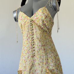 Dress Yellow Floral Elegant Fairy 