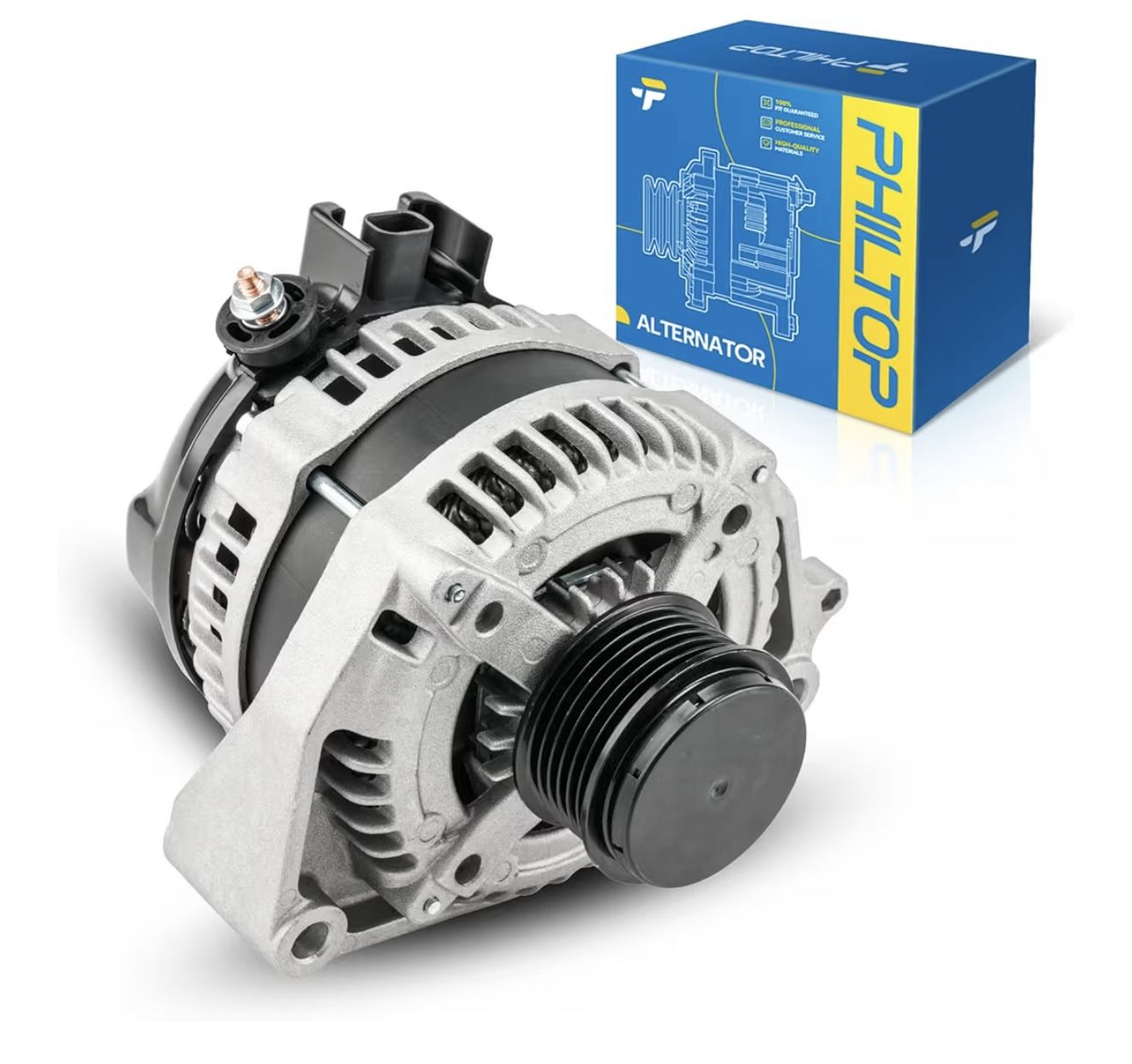 PHILTOP Alternator Compatible With 2015-2019 Chevy Silverado 2500/3500 HD, 2017-2021 Express 2500/3500, 2015-2019 GMC Sierra 2500/3500 HD, 2018-2020 S