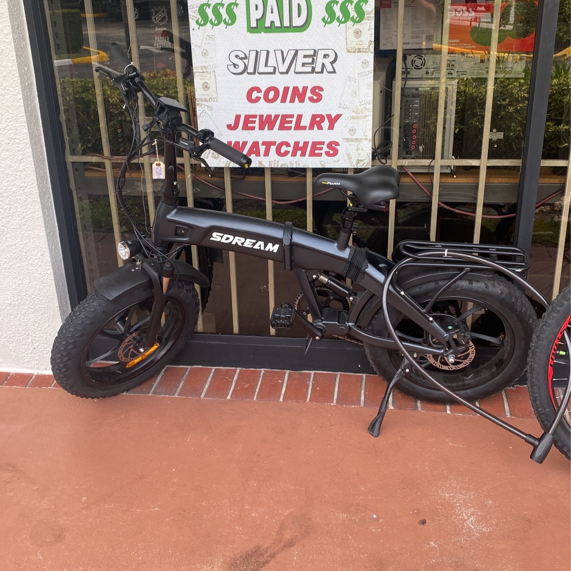 SDREAM X750S - 750 Watts Fat Tire Folding Electric Bike In Black 