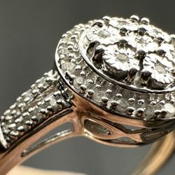 Women Round Diamond Designer Ring Size 7-7.25