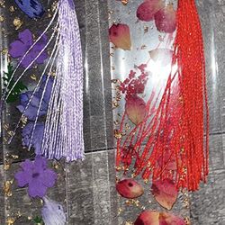 Resin bookmarker with dried flowers book accessories