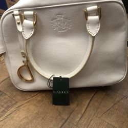 Ralph Lauren White And Gold Purse