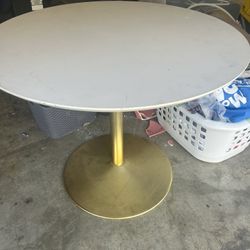 White And Gold Table