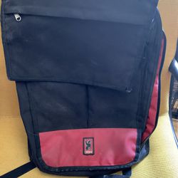 Chrome commuter backpack. Laptop slot and a lot of pockets!