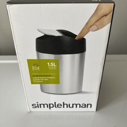 Simplehuman 1.5L Stainless Steel Countertop Trash Can 