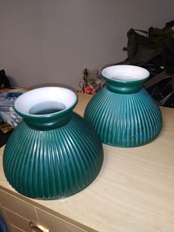 2 vintage delicate lamp shades household