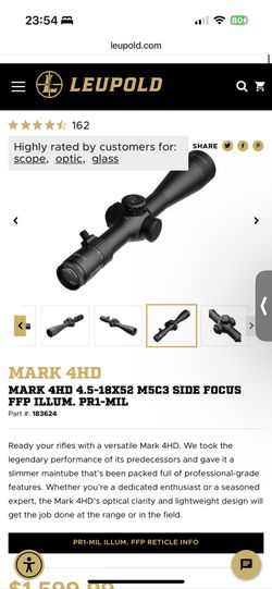 Leupold MK 4HD 4.5-18x52 With zeiss Rings