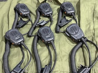 Lot of 6 Waveband WX-8012-M-PO3 Military Speaker Microphones for Motorola XTS Radios