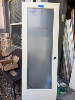 Pantry Door With Decorative Glass  29 3/4” X 80” L