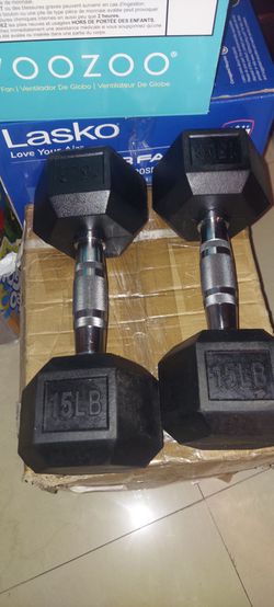 2pc 15lb Hex Dumbbells $30 for both