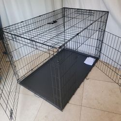 BRAND NEW IN BOX UP TO 125LBS XXL'Xxxl Dog Crate 2 Doors & Tray Foldable Animal Cage Pet Kennel Jaula De Mascota 