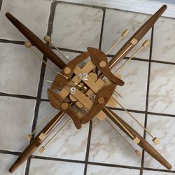 Handmade wooden starburst Wall clock