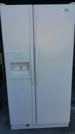 White side by side refrigerator