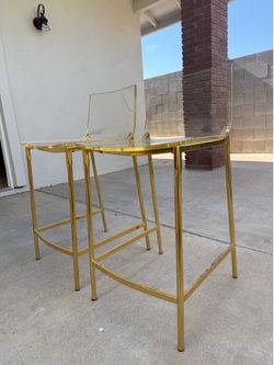Gold acrylic, barstool set