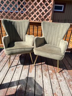 green accent chair (2)