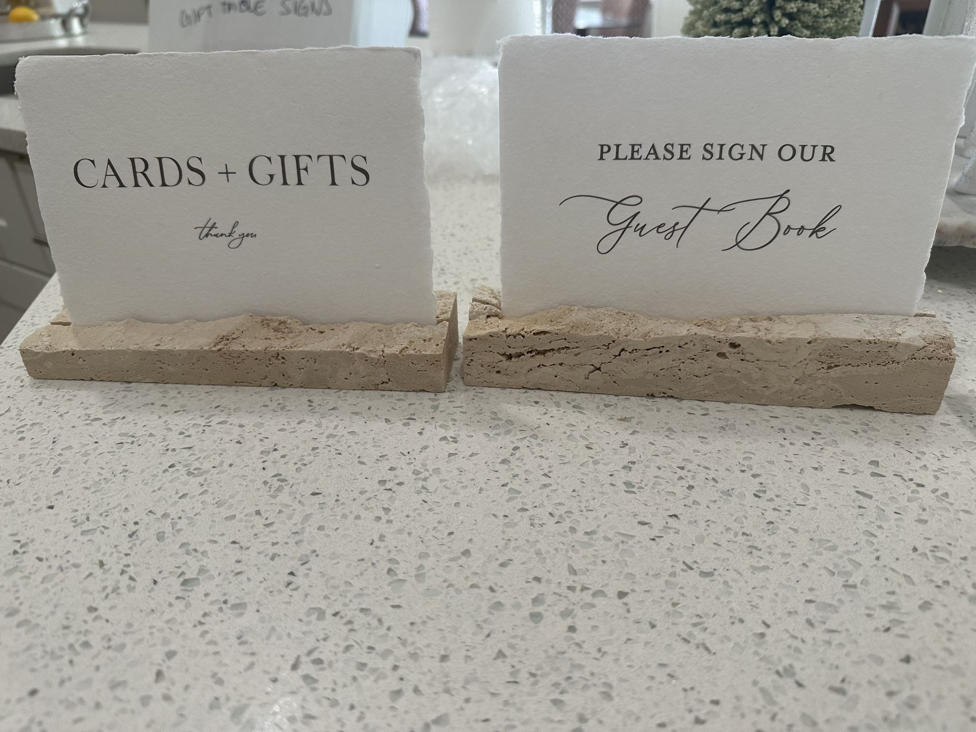 Travertine Card Holders & Signs