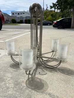 Modern 5-Light Chandelier Brushed Nickel
