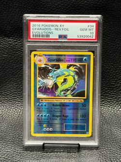 GYARADOS REVERSE FOIL 34/108 2016 EVOLUTIONS PSA10