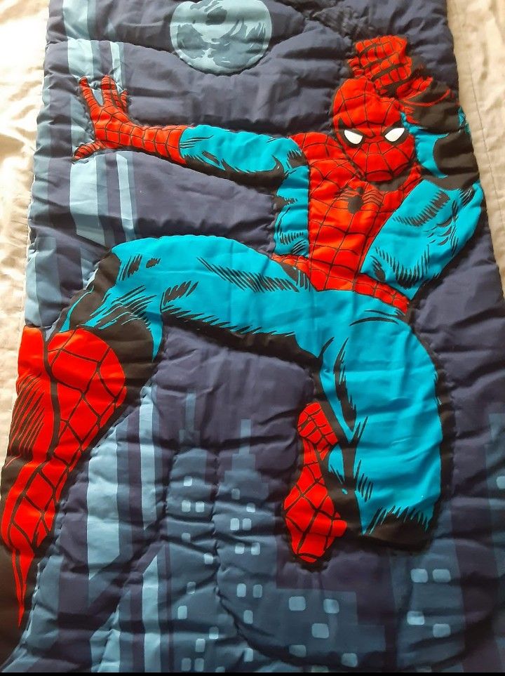 Vintage Spiderman Sleeping Blanket/ Blacklight Reactive