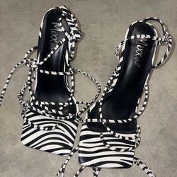 Women zebra print heels 