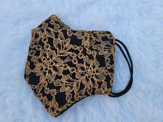 Luxury Black and Gold 3D face mask