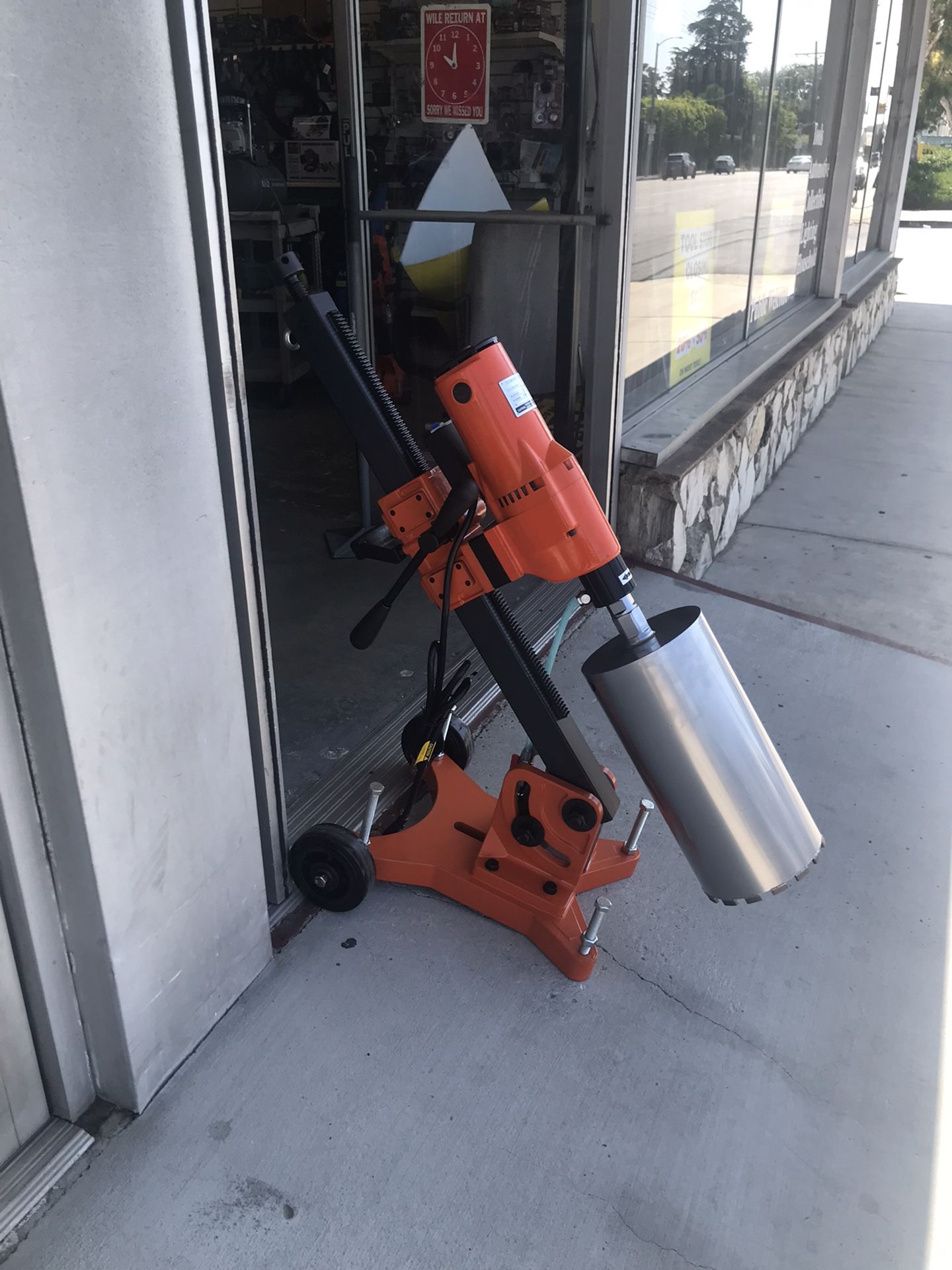 Large Concrete Core Drill Able To Drill At Angeles Using a 10 Inch Coring Bit We Also Sell The Core Bits $1195