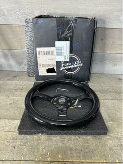 NRG 350MM Black Classic Colored Wood 3" Deep Dish Steering Wheel RST-018BK-BK