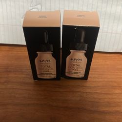 2x NEW Nyx Total Control Drop Foundation In Porcelain