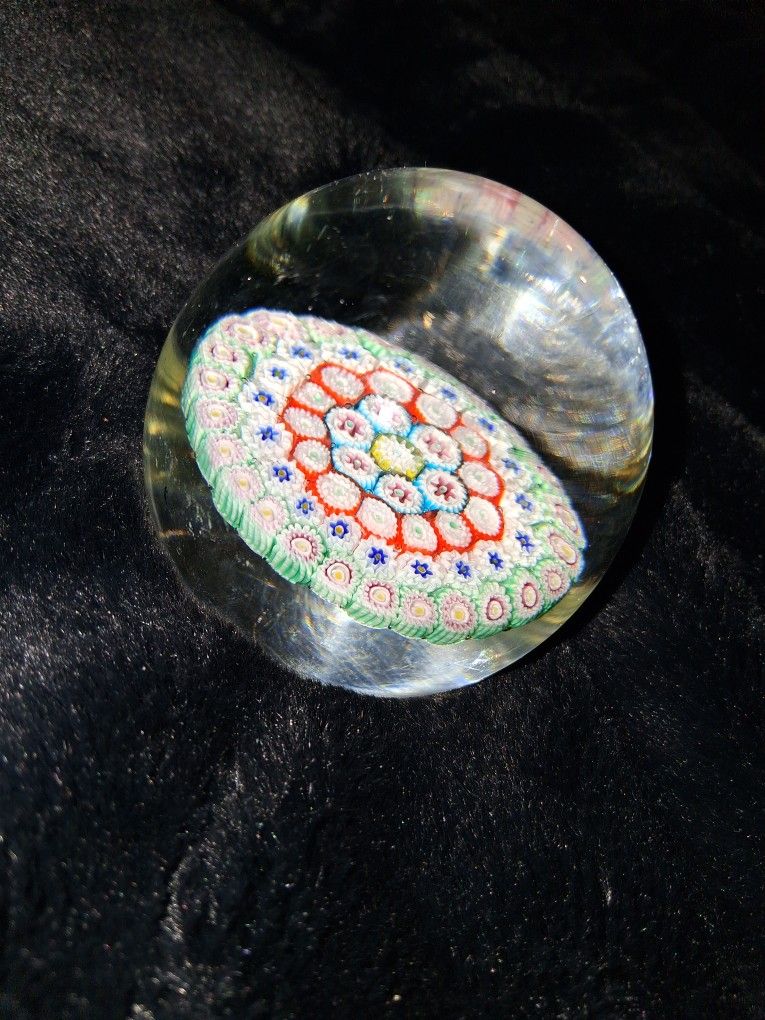 Maurano Vintage Millefiori Art Glass Paperweight