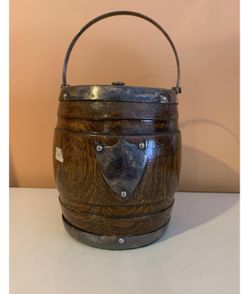 Antique English Oak Ice Bucket