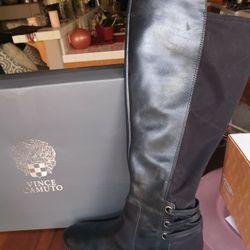 Vince Camuto Women Riding Boots Pauletta Size US 11 Black Leather
