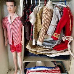 Vintage 1960’s Ken Doll With Case And Clothing. 