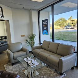 100% Real Leather Sofa-Galligher 