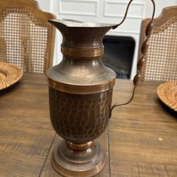 Vintage Handmade Hammered Copper Pitcher 