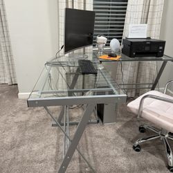 Complete Home Office Setup – HP Desktop + Samsung Curved Monitor + Desk + 2 Chairs + Printer
