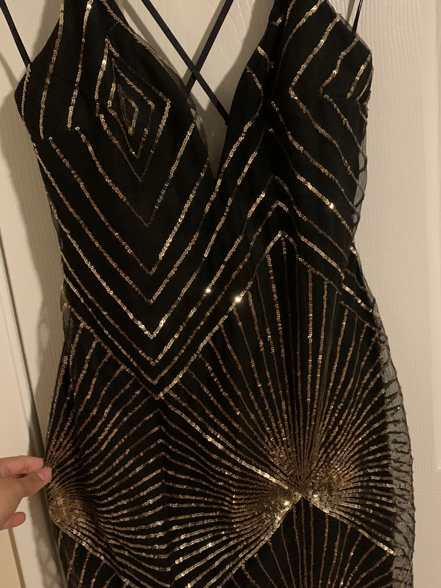 Black And Gold Sequin Dress