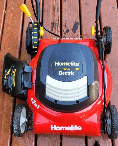 Homelite 12 amp electric mower hotsell