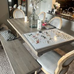 Rustic Dining Room Table and matching Bench