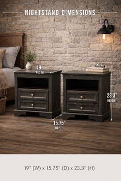Farmhouse nightstand set of 2