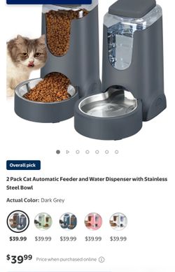 2-Pack Pet Automatic Feeder and Water Dispenser