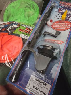 Kids fishing rod and net