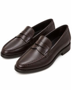 FREDA SALVADOR ELBA Women’s Leather Penny Loafers – Espresso Brown – Size 7 – With Box