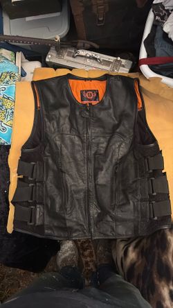 True element motorcycle leather vest