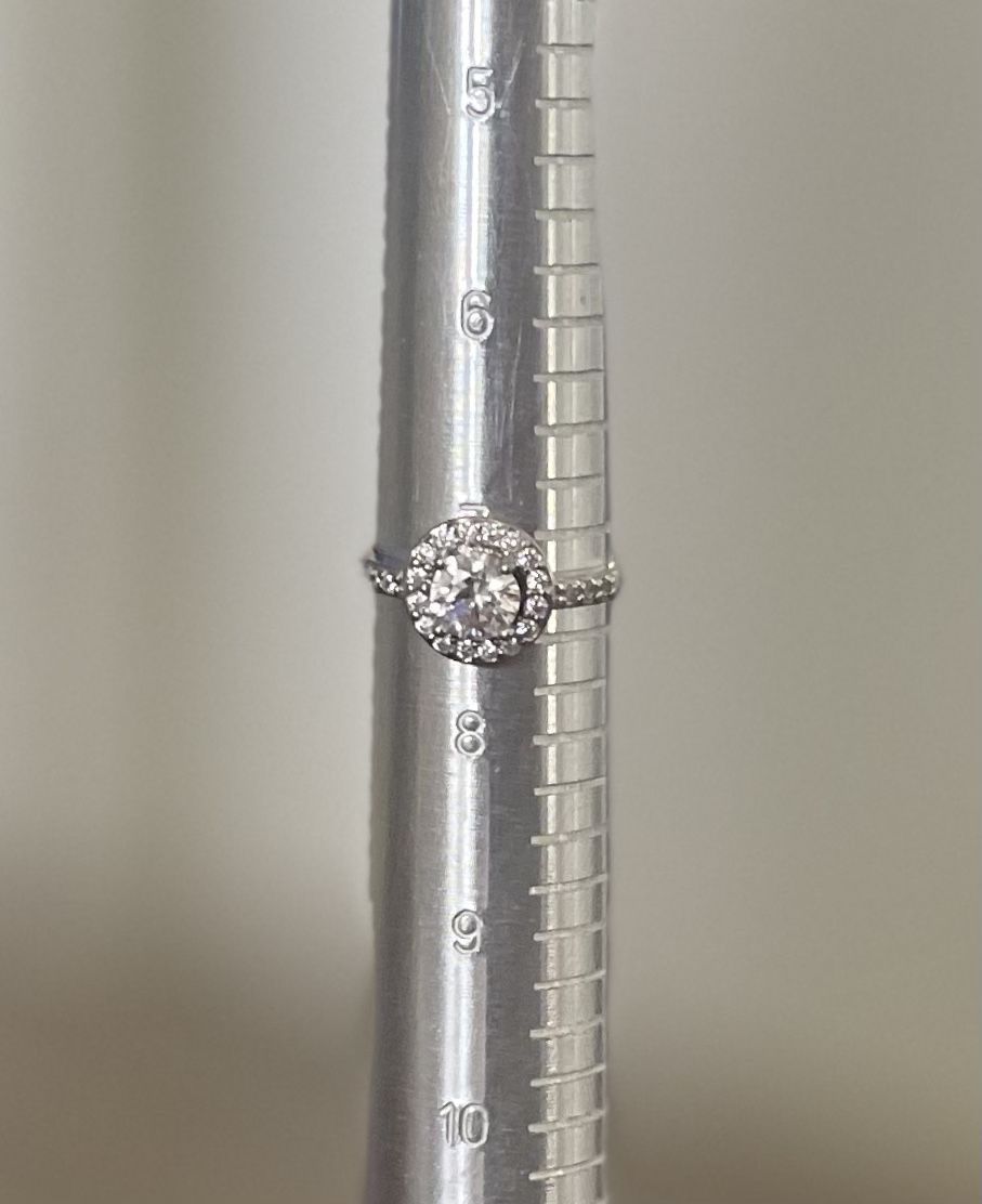 🌼 Pretty Double-Halo Solitaire CZ Engagement Ring ~ New!!