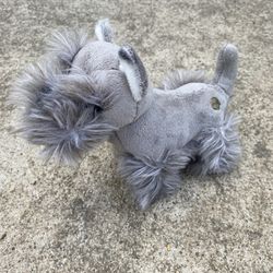 FAO Schwarz Gray Schnauzer Scottie Scottish Puppy Dog Plush Stuffed Toy 8"