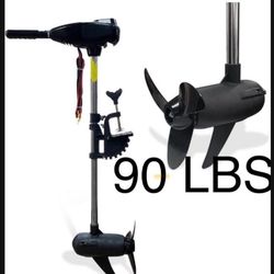 90 LBS Thrust Trolling Motor Stepless Speed Electric Outboard Brushless for Fishing Boats Saltwater Transom Mounted with Adjustable Handle, 12V 29" Sh
